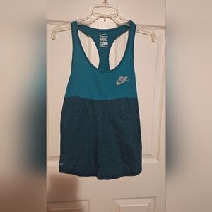 Nike Teal Run Dip Tie Racerback Tank Top